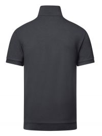 Graues Zip-Shirt für Herren aus strapazierfähigem Piqué mit Reißverschluss und Regular Fit